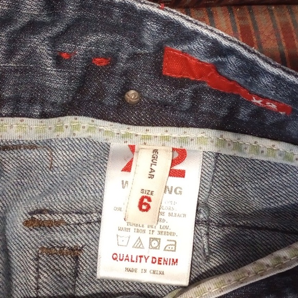 Free 🚛 LDS 6 "X2" Denim Wide Leg Jeans / Hipster - Picture 2 of 15